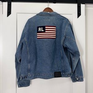 Vintage Ralph Lauren Jean Jacket with American Flag